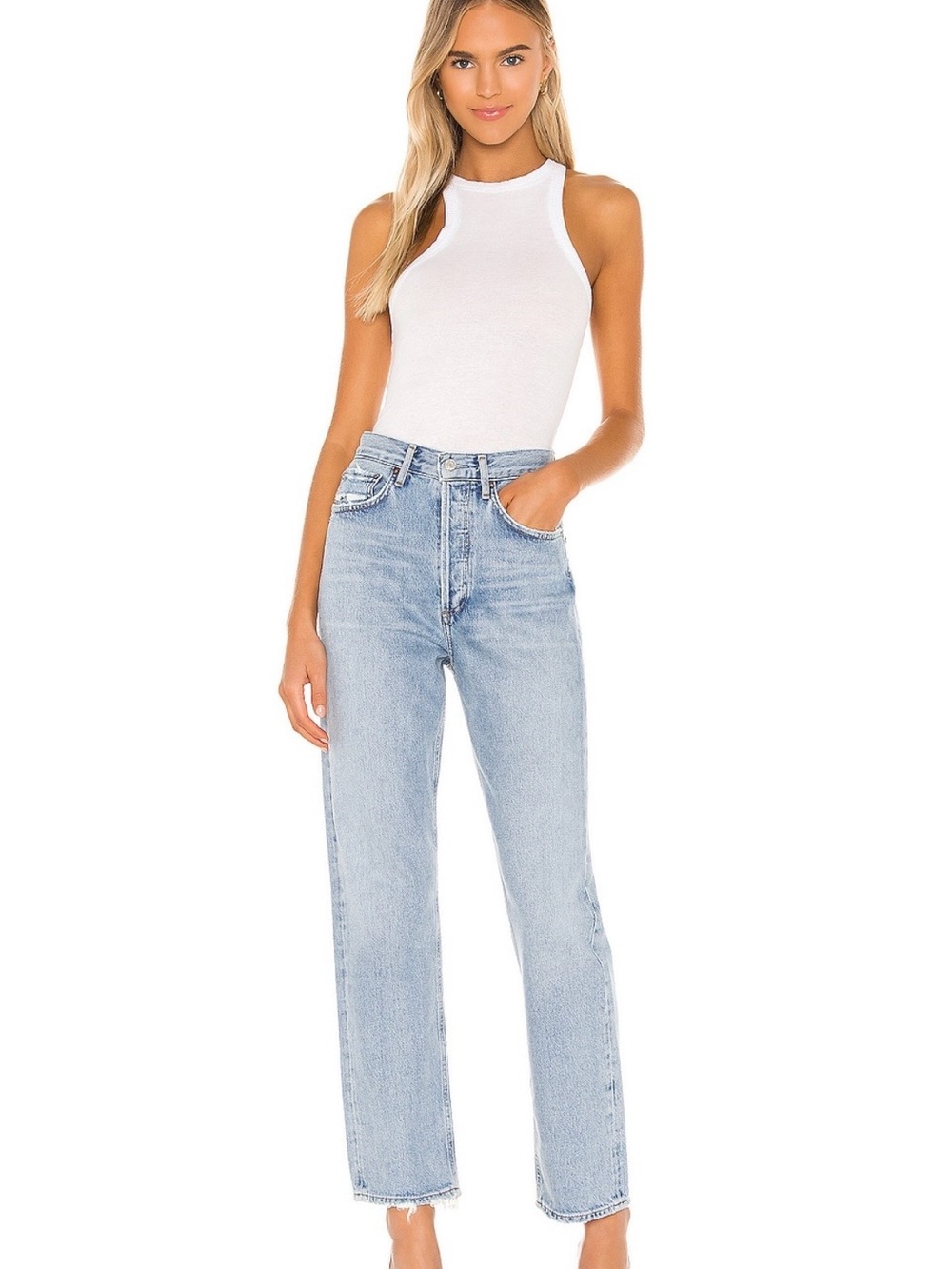 ❤️ NWT AGOLDE 90’s Jean mid rise loose fit in snapshot 100% cotton rigid sz 24